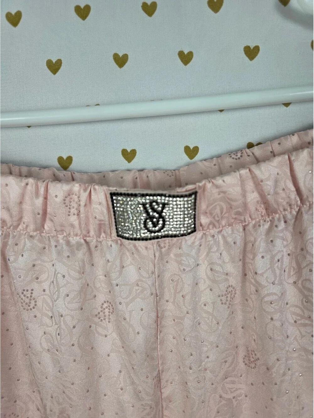 Victorias Secret BLING LOGO Satin 2XL XXL Pocket  Sleep Pants Pajama PJ Bottoms